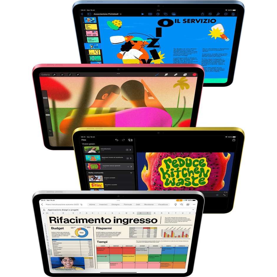 Apple iPad (10^gen.) Tablet 10.9" Memoria 256 Gb Wi-Fi iPadOS 16 colore Rosa